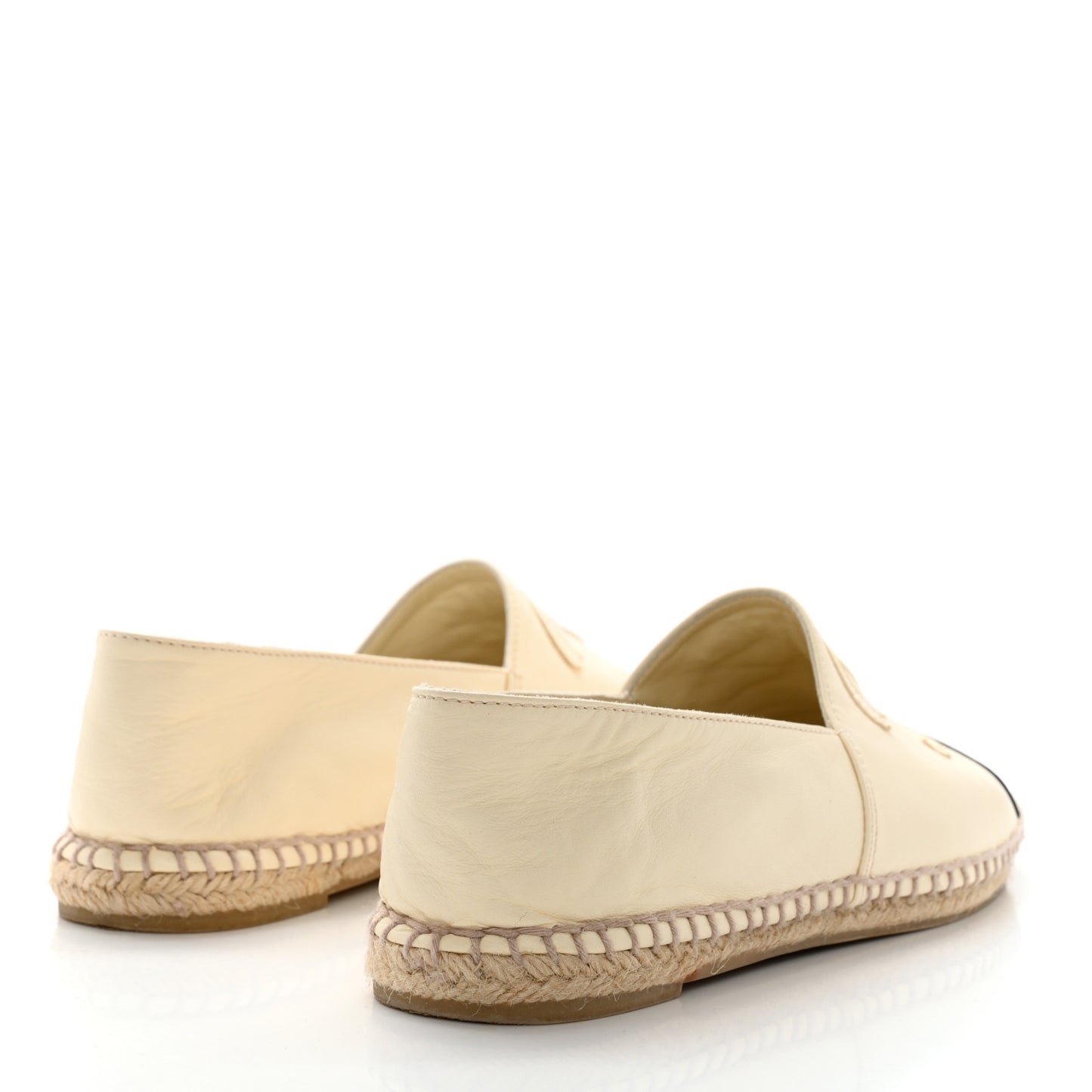 Lambskin CC Espadrilles 39 White Black