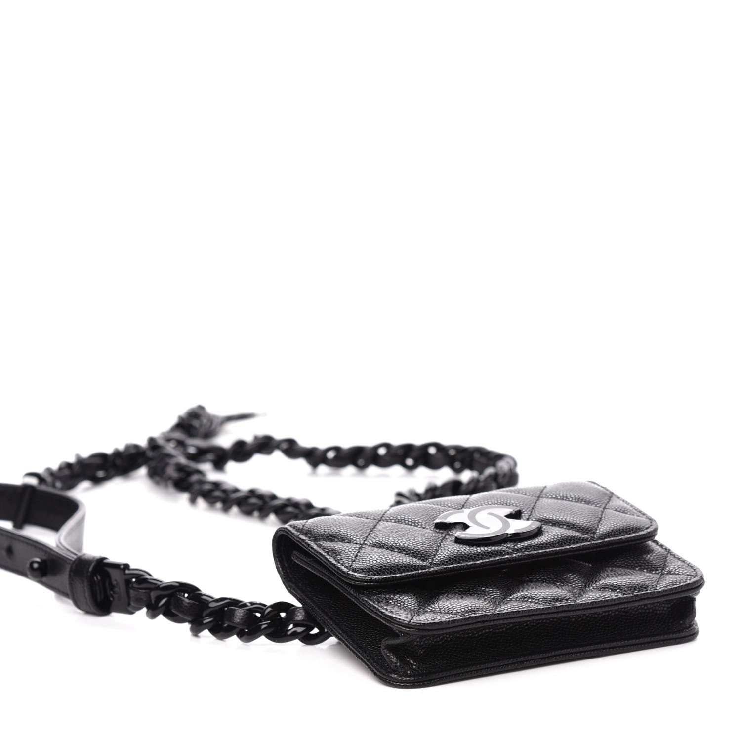 Chanel Caviar Quilted My Everything Belt Flap Card Holder Black 4 of 12