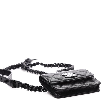 Chanel Caviar Quilted My Everything Belt Flap Card Holder Black 4 of 12