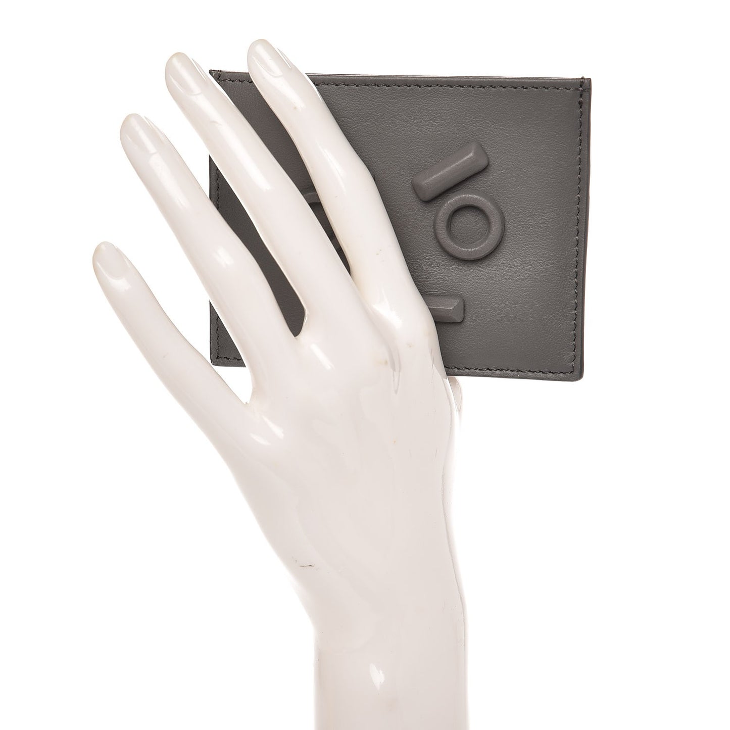 Vitello Century Face No Words Monochrome Card Holder Acciaio