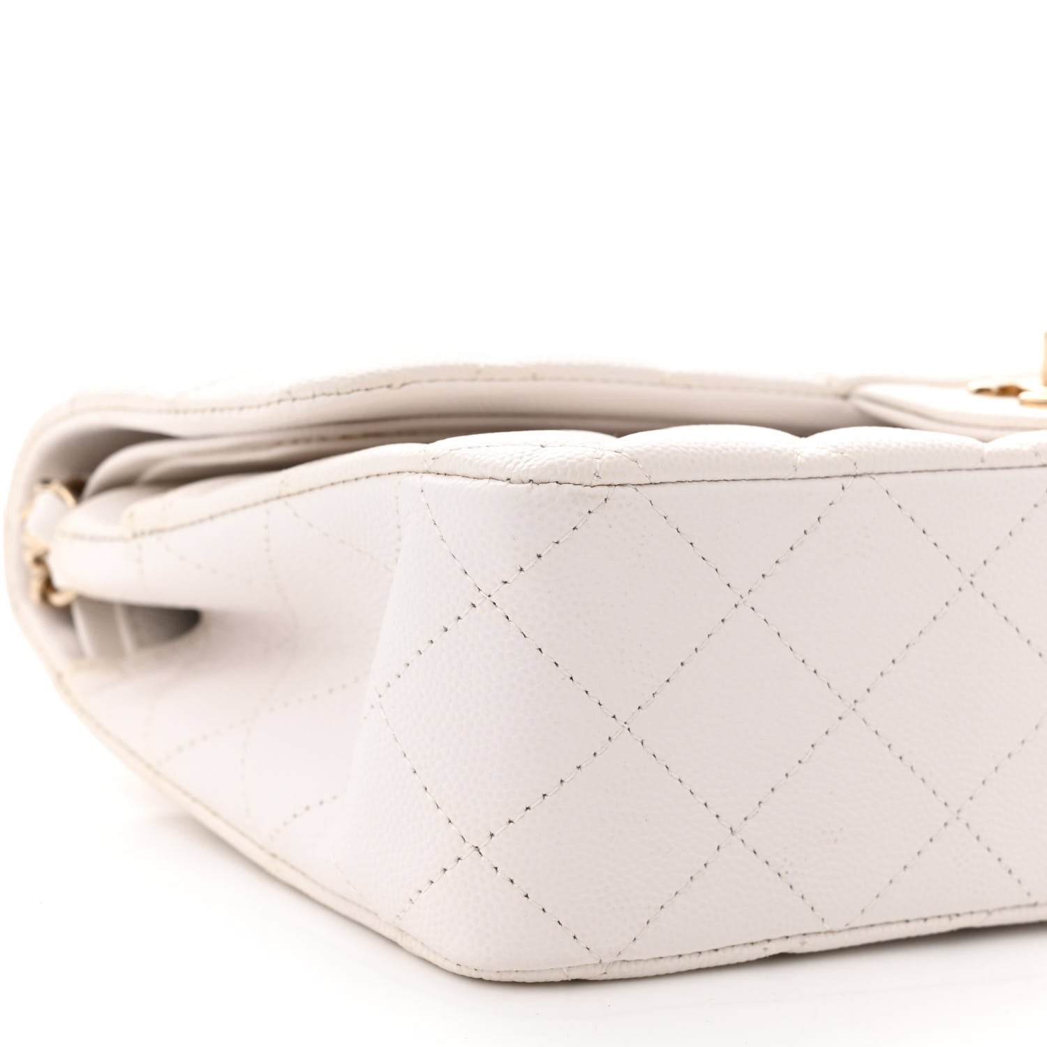 Chanel Caviar Quilted Medium Double Flap White 9 of 10