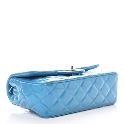 Chanel Patent Quilted Mini Rectangular Flap Turquoise 4 of 11