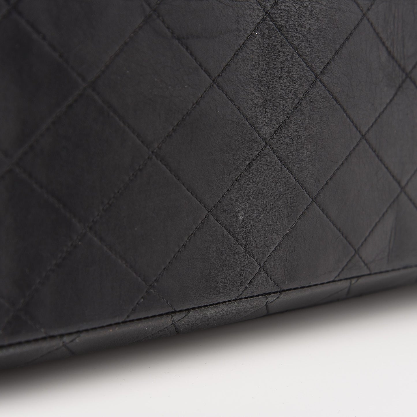 CHANEL Lambskin Quilted XL Jumbo Single Flap Black
