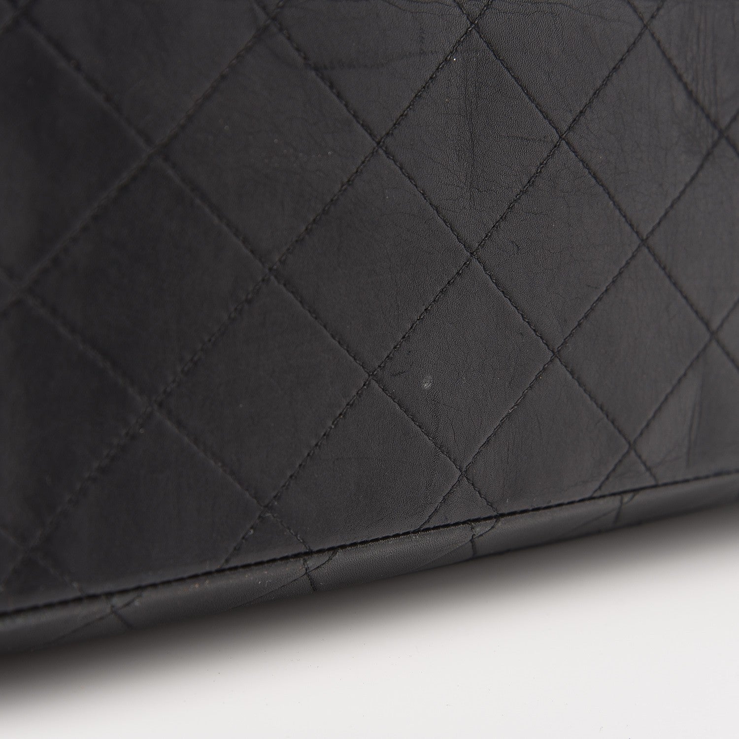 Louis Vuitton CHANEL Lambskin Quilted XL Jumbo Single Flap Black 12 of 14