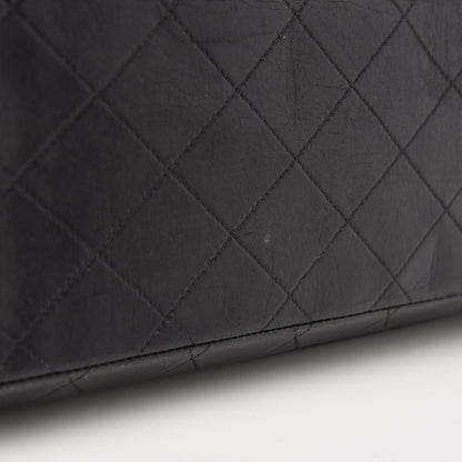 Louis Vuitton CHANEL Lambskin Quilted XL Jumbo Single Flap Black 12 of 14