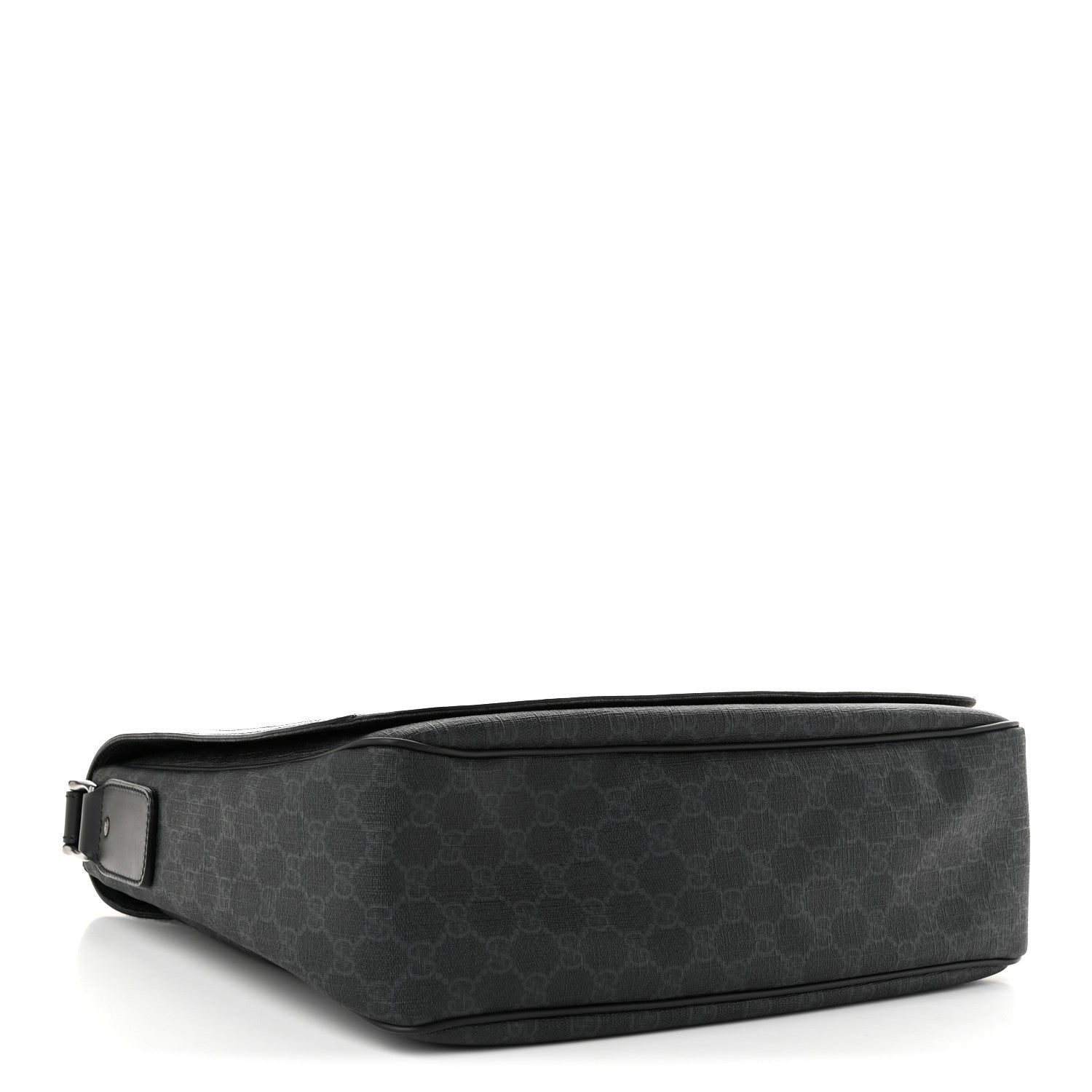 Gucci GG Supreme Monogram Flap Messenger Bag Black Grey 4 of 10