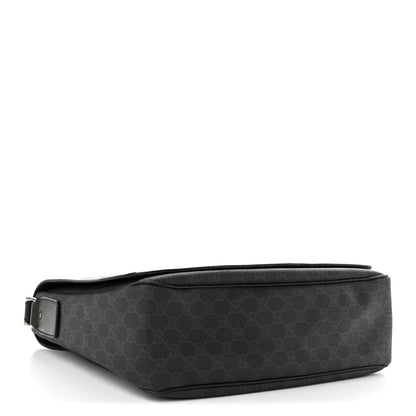 Gucci GG Supreme Monogram Flap Messenger Bag Black Grey 4 of 10