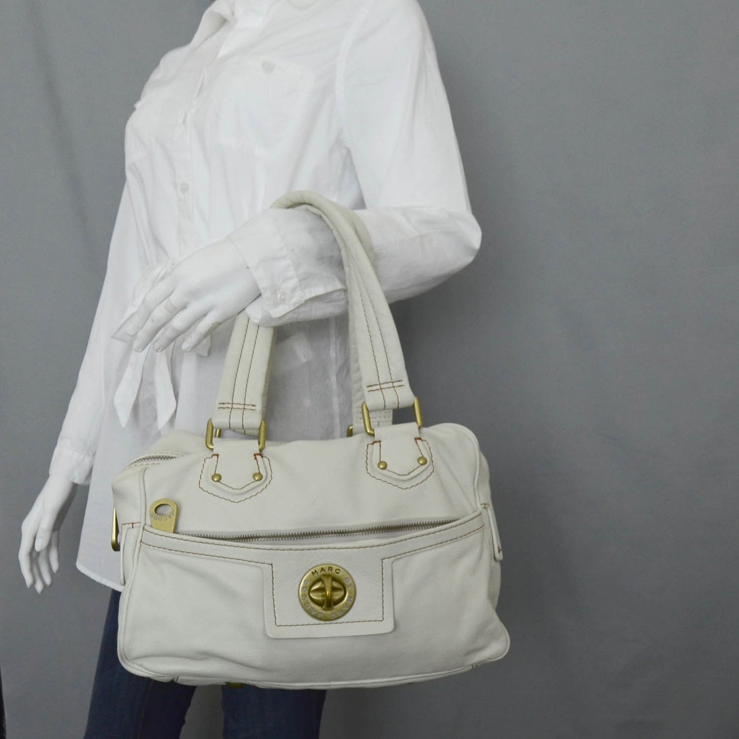 MARC BY Leather Tote White