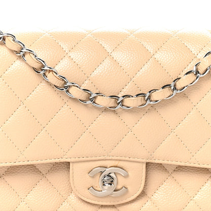 Chanel Caviar Quilted Medium Double Flap Beige Clair 8 of 10
