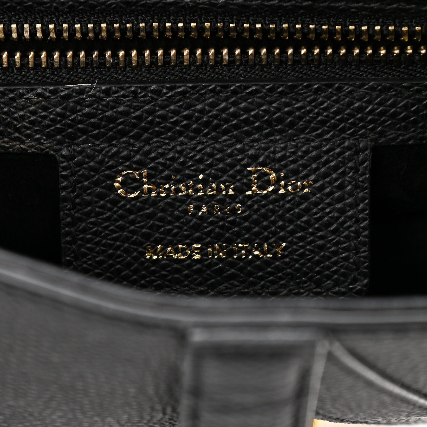 Grained Calfskin Saddle Bag Black