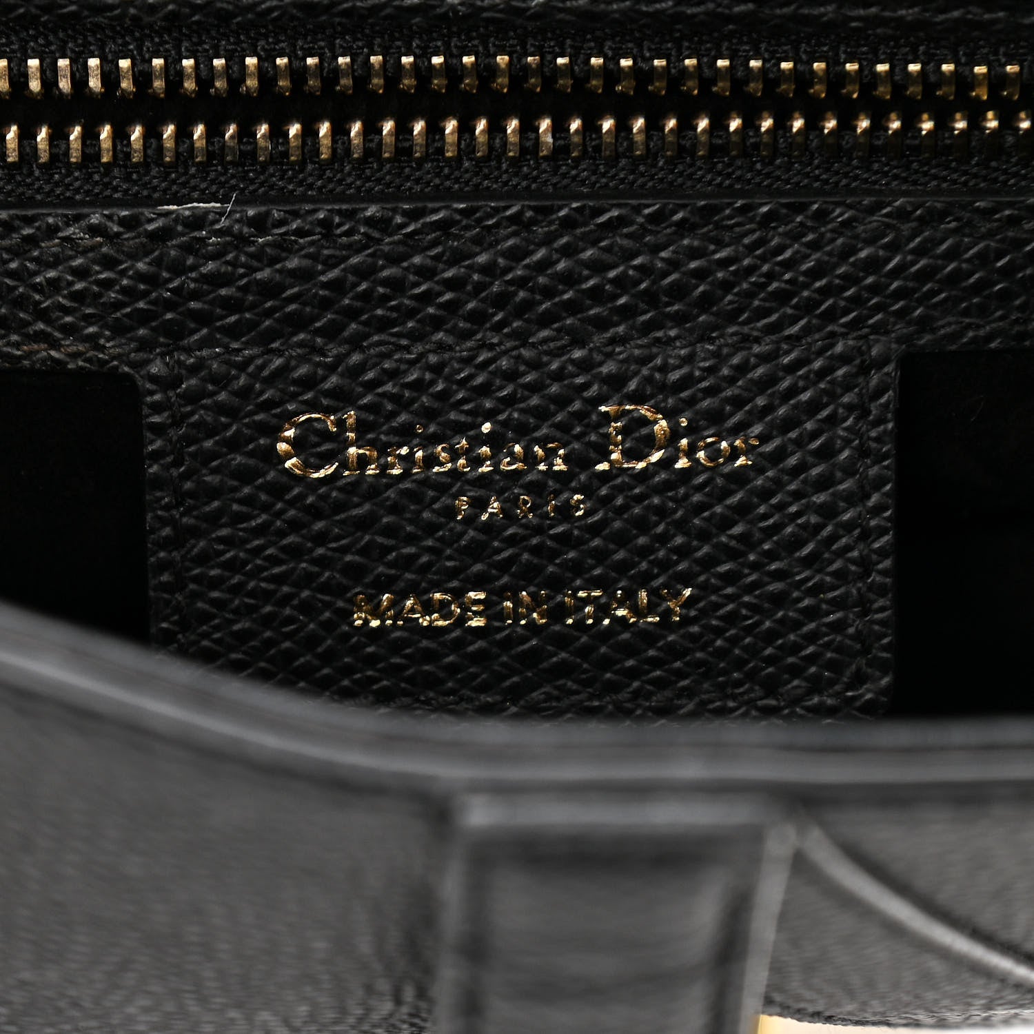 Christian Dior Grained Calfskin Saddle Bag Black 6 of 11