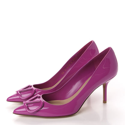 Valentino Garavani Patent Vlogo Signature 80 Pumps 37.5 Radiant Orchid 3 of 10