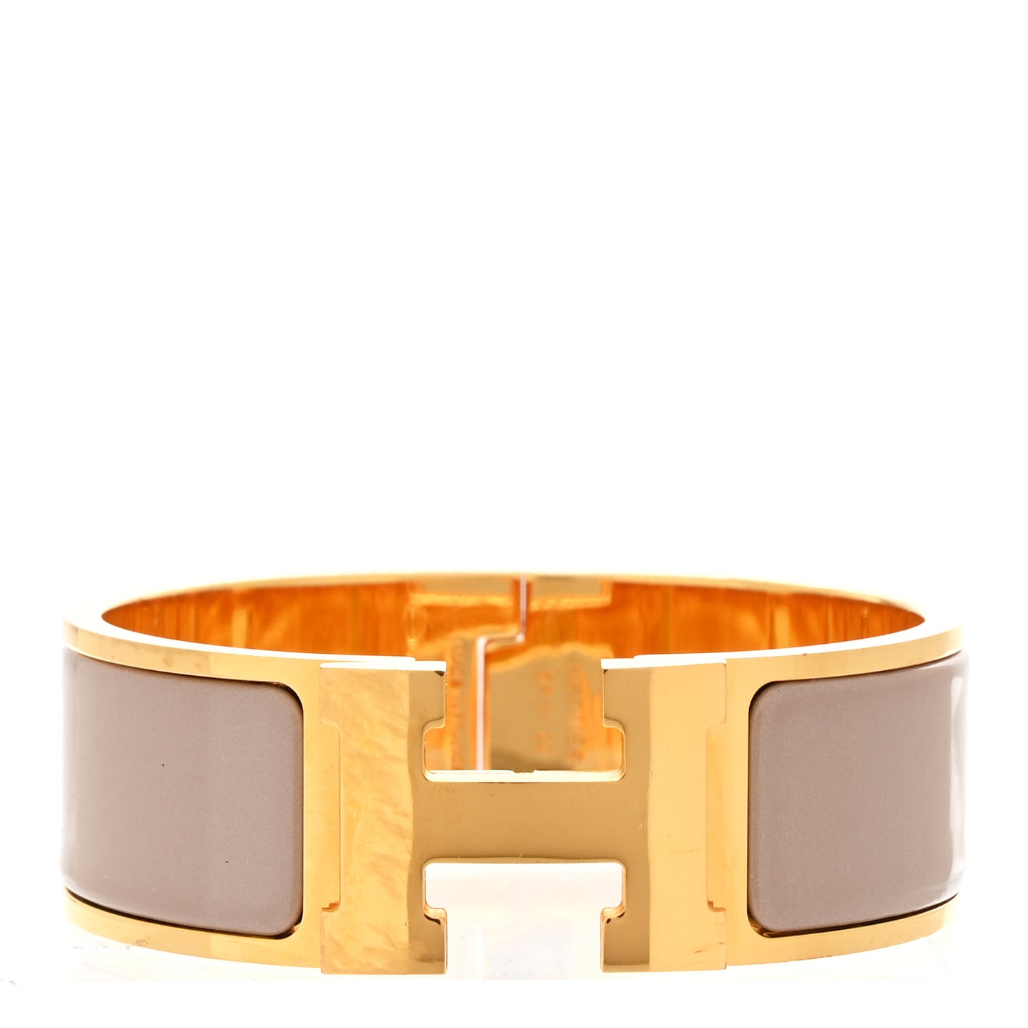 Enamel Wide Clic Clac H Bracelet Marron Glace