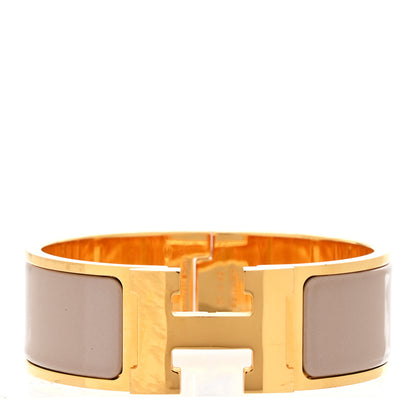 Hermes Enamel Wide Clic Clac H Bracelet Marron Glace 1 of 5
