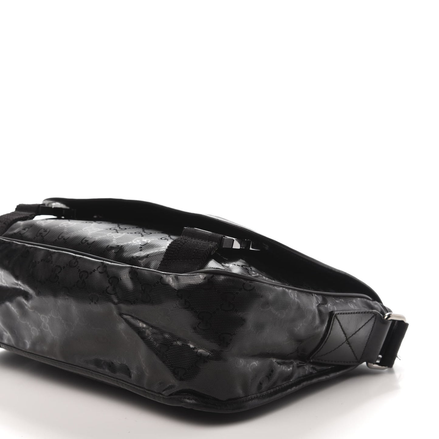 Imprime Monogram Medium Double Buckle Flap Messenger Bag Black