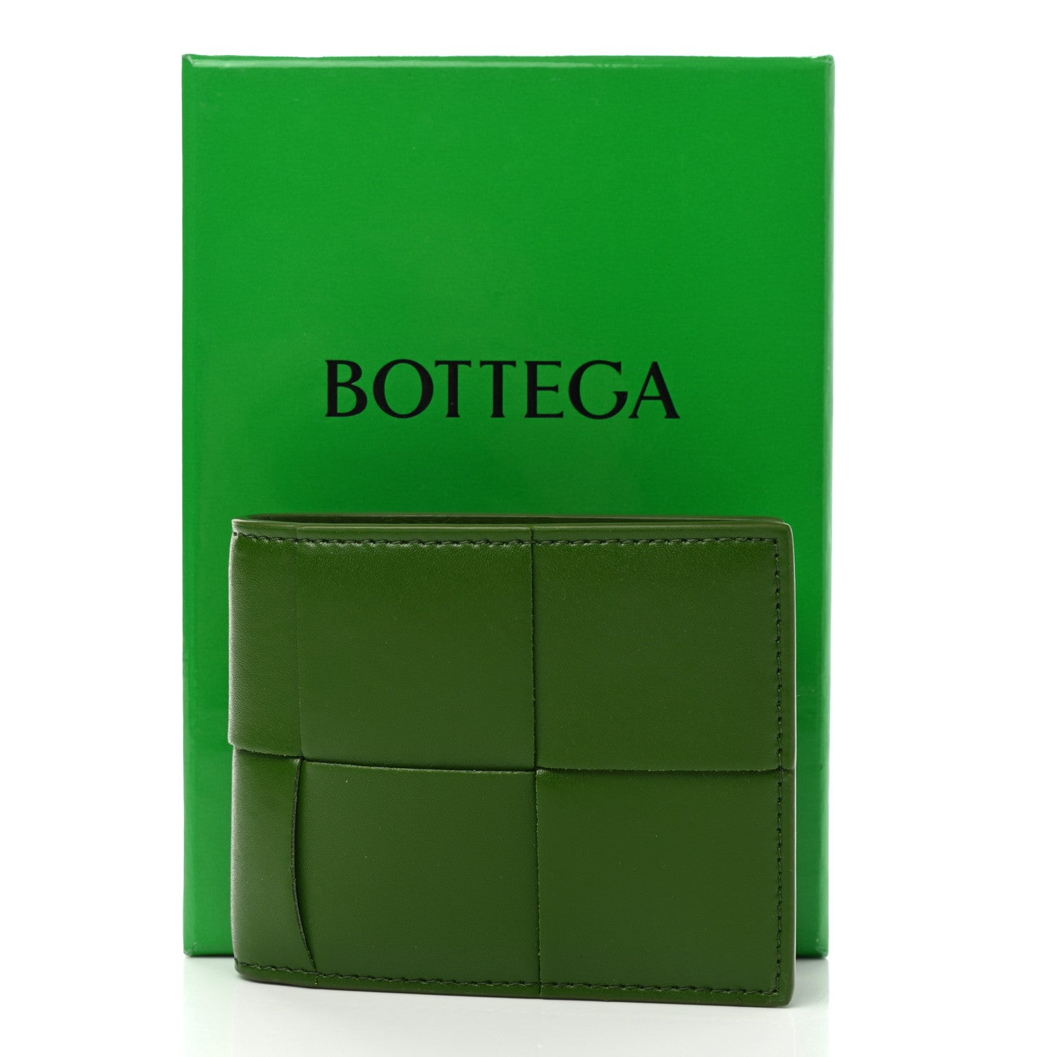 Bottega Veneta Nappa Maxi Intrecciato Bi-Fold Wallet Avocado 7 of 7