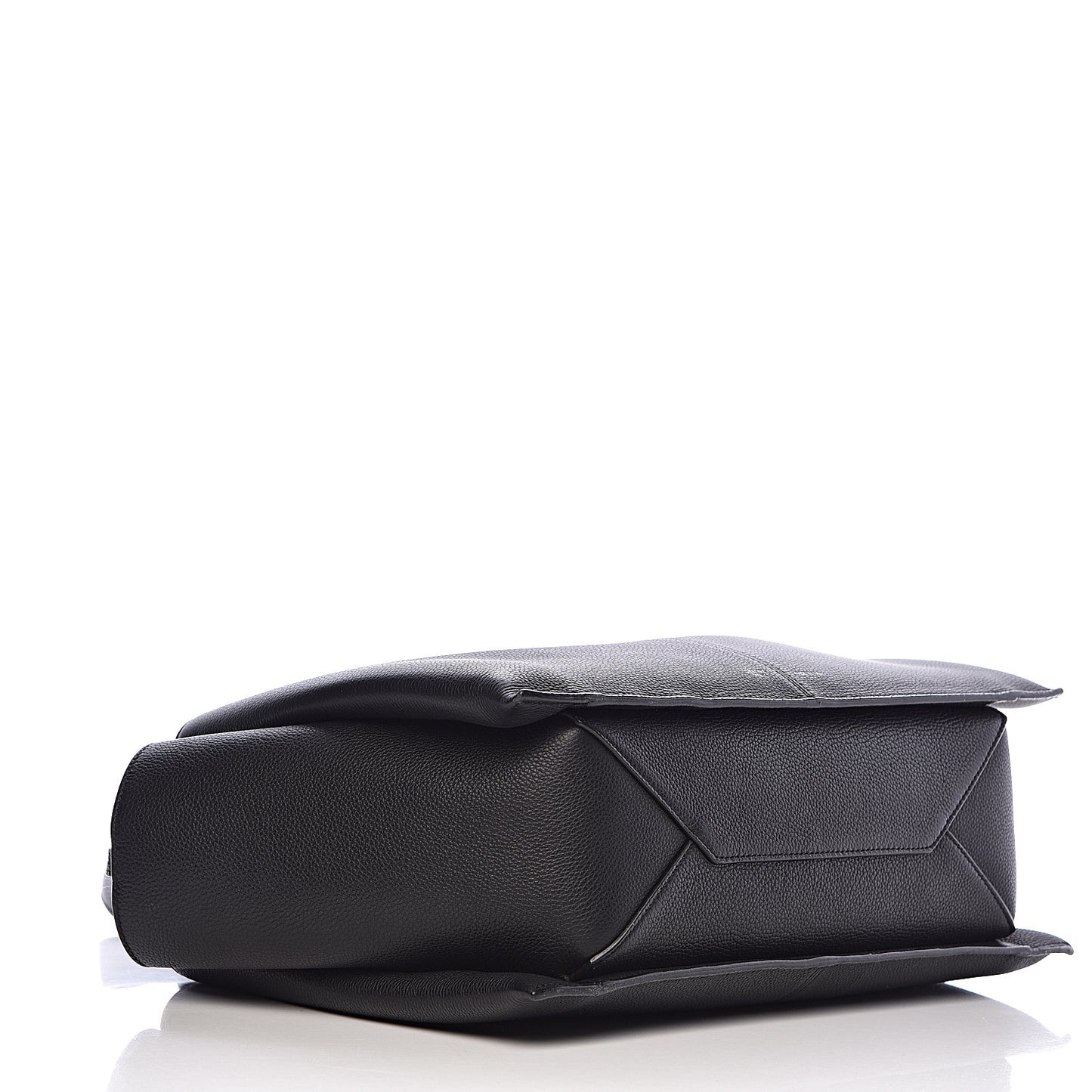 Baby Grained Calfskin Medium Tri-Fold Bag Black