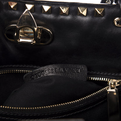 Valentino Garavani Vitello Rockstud Shoulder Satchel Black 7 of 11
