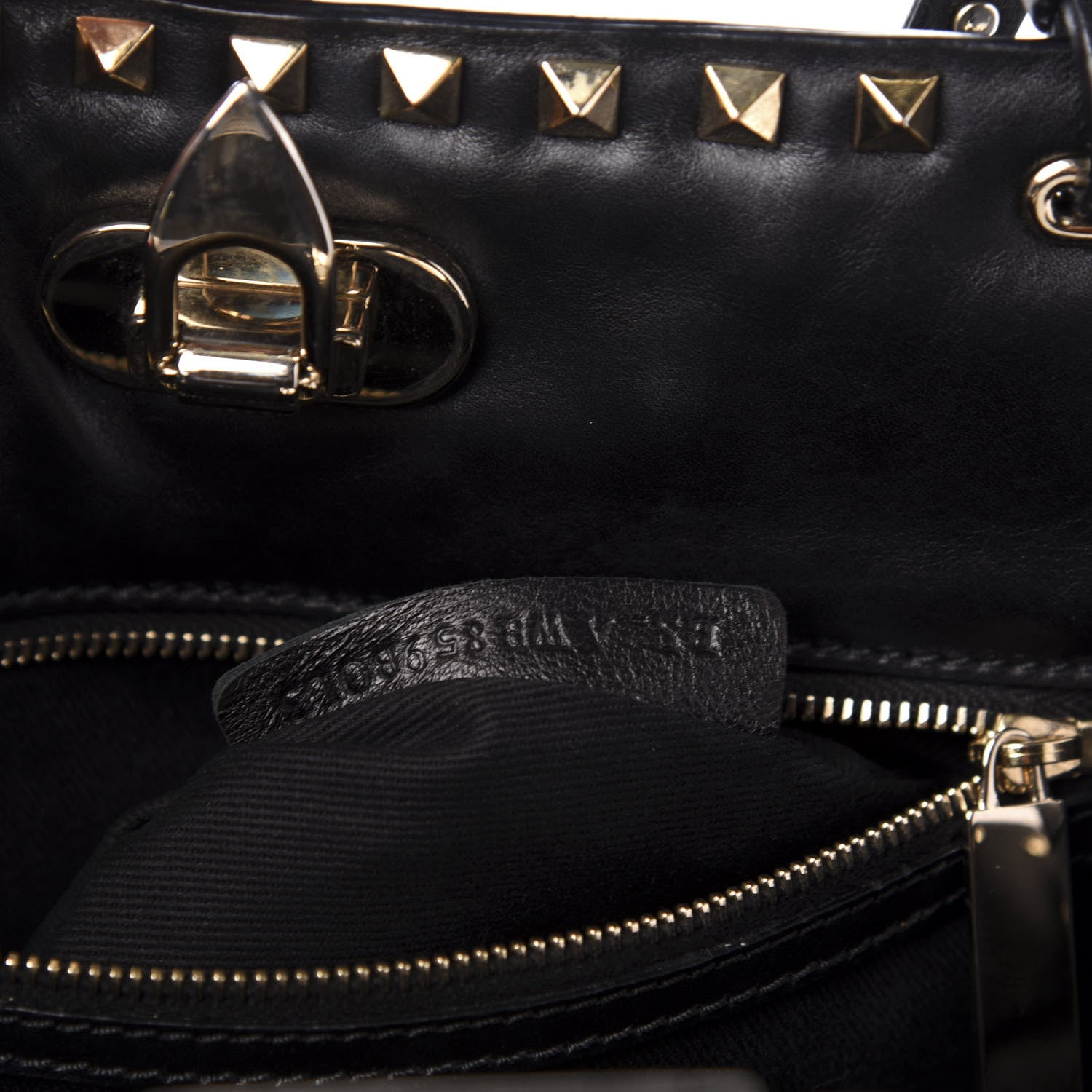 Valentino Garavani Vitello Rockstud Shoulder Satchel Black 7 of 11