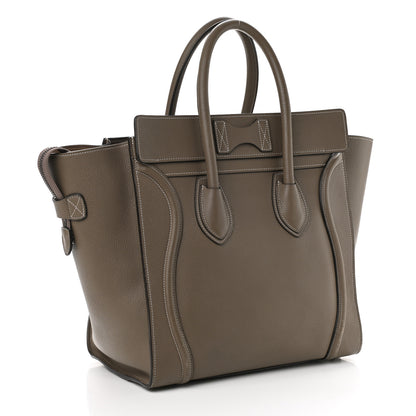 Celine Drummed Calfskin Mini Luggage Souris 3 of 12