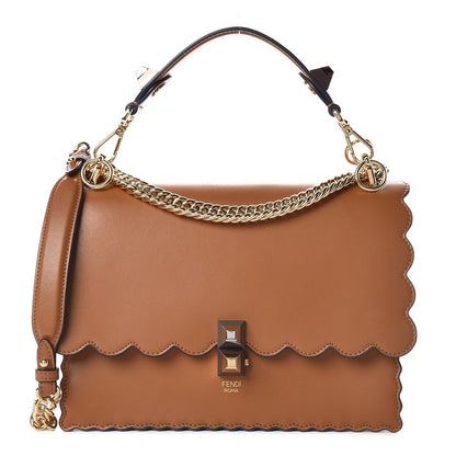 Fendi Vitello Liberty Scalloped Studded Kan I Shoulder Bag Caramello 1 of 7