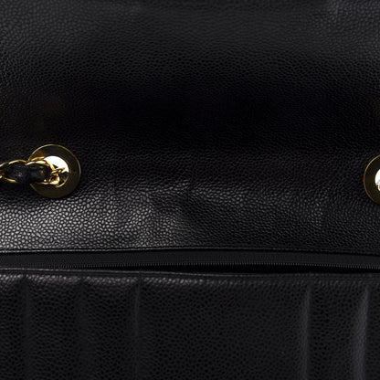 Chanel Caviar Vertical Quilted Jumbo Single Flap Black 10 of 14