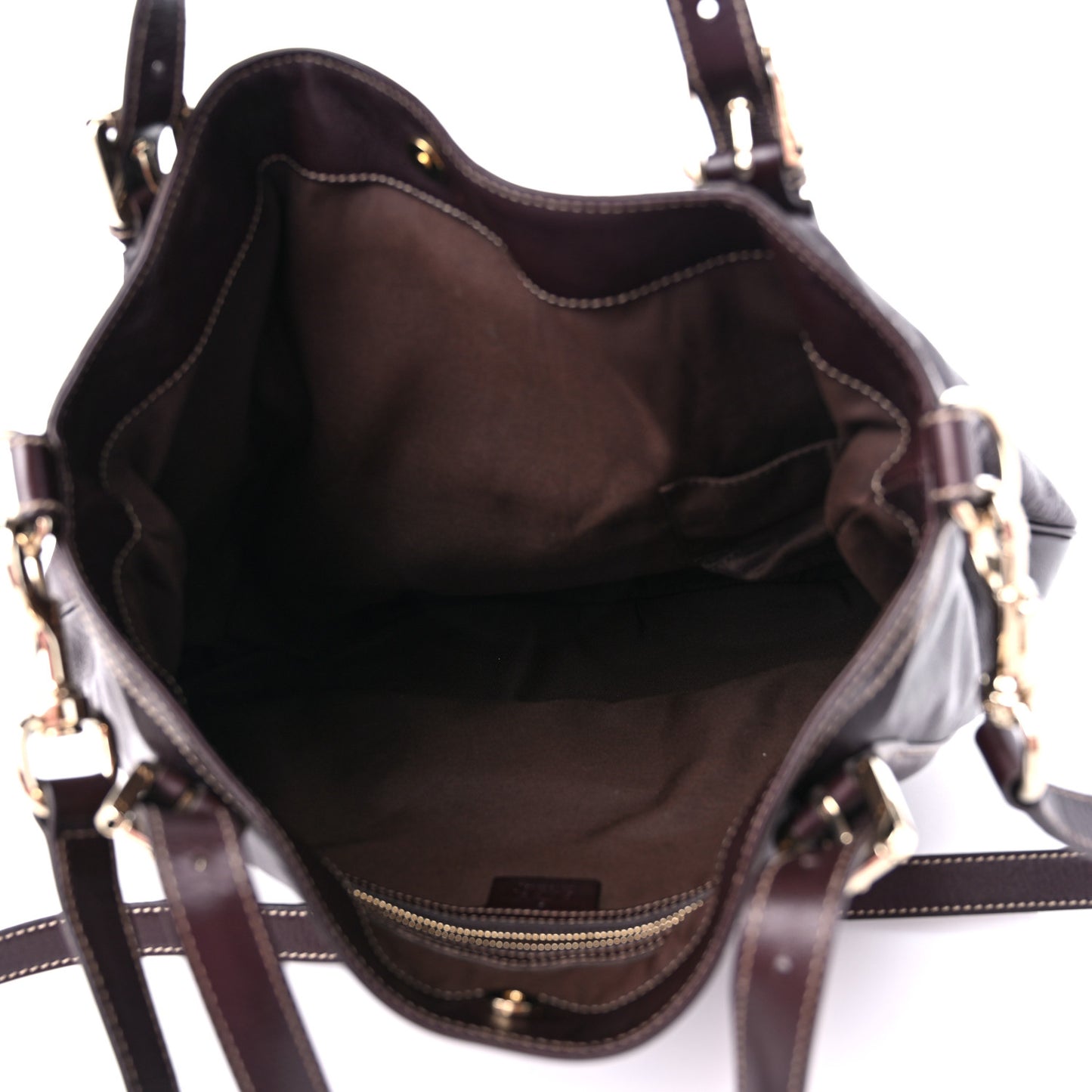 Calfskin Medium Britt Tote Dark Brown