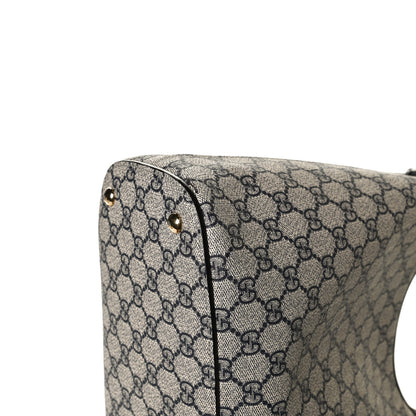 Gucci GG Supreme Monogram Linea A Hobo Navy 10 of 12