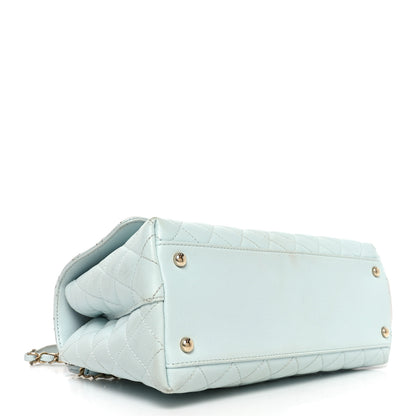 Chanel Caviar Quilted Small Coco Handle Flap Light Blue 3 of 9
