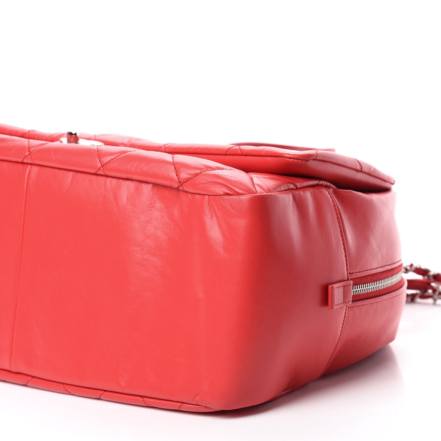 Aged Calfskin Quilted Medium Express Bowling Bag Red