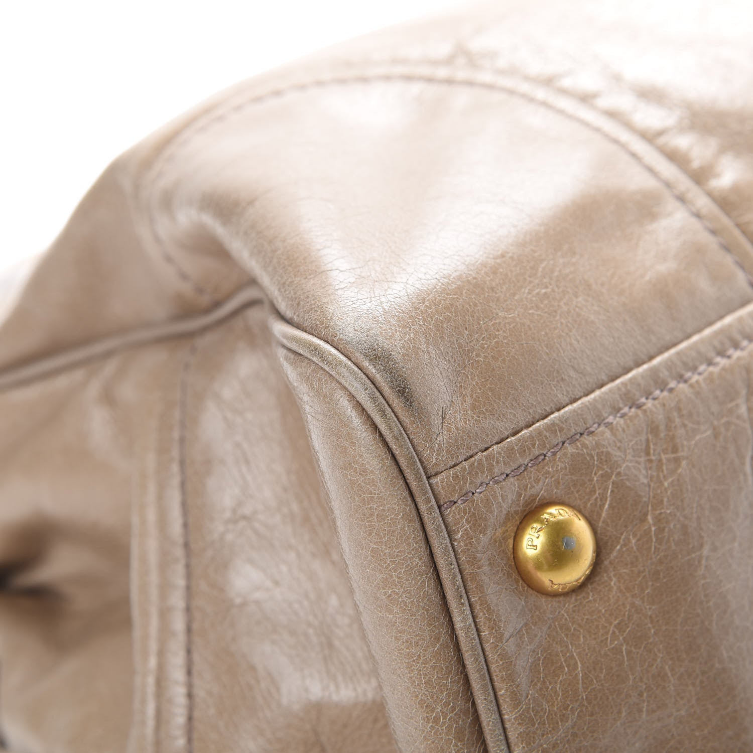 Prada Vitello Shine Shopping Satchel Argilla 10 of 23