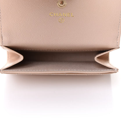 Chanel Caviar Pearl Quilted Coco Candy Flap Card Holder Beige 5 of 8