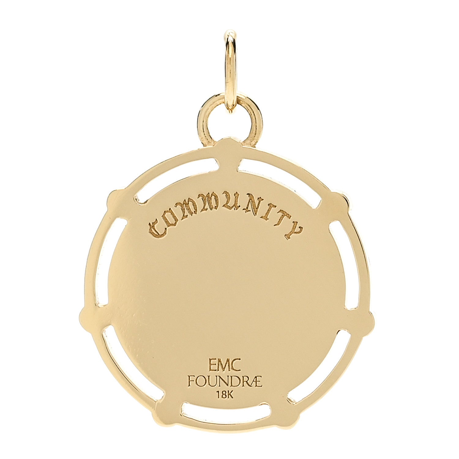 Foundrae X Every Mother Counts 18K Yellow Gold Diamond Bee Medallion Pendant 4 of 5