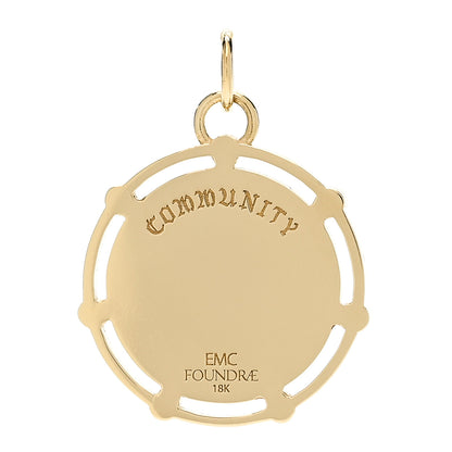 Foundrae X Every Mother Counts 18K Yellow Gold Diamond Bee Medallion Pendant 4 of 5
