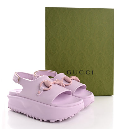 Gucci Soft Rubber Horsebit Touch Womens Strapped Sandals 37 Talc Pink 8 of 8
