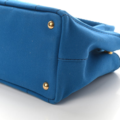 Prada Canapa Small Logo Tote Azzurro 8 of 8