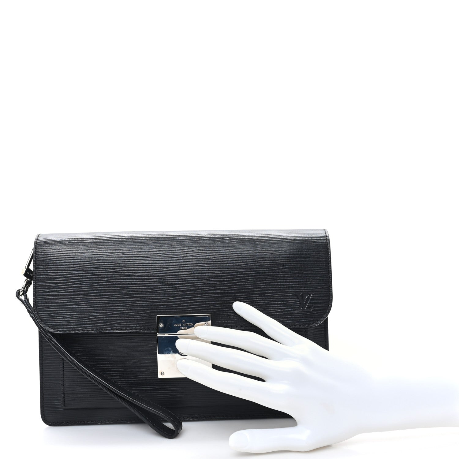 Louis Vuitton Epi Pochette Sellier Dragonne Clutch Black 3 of 8