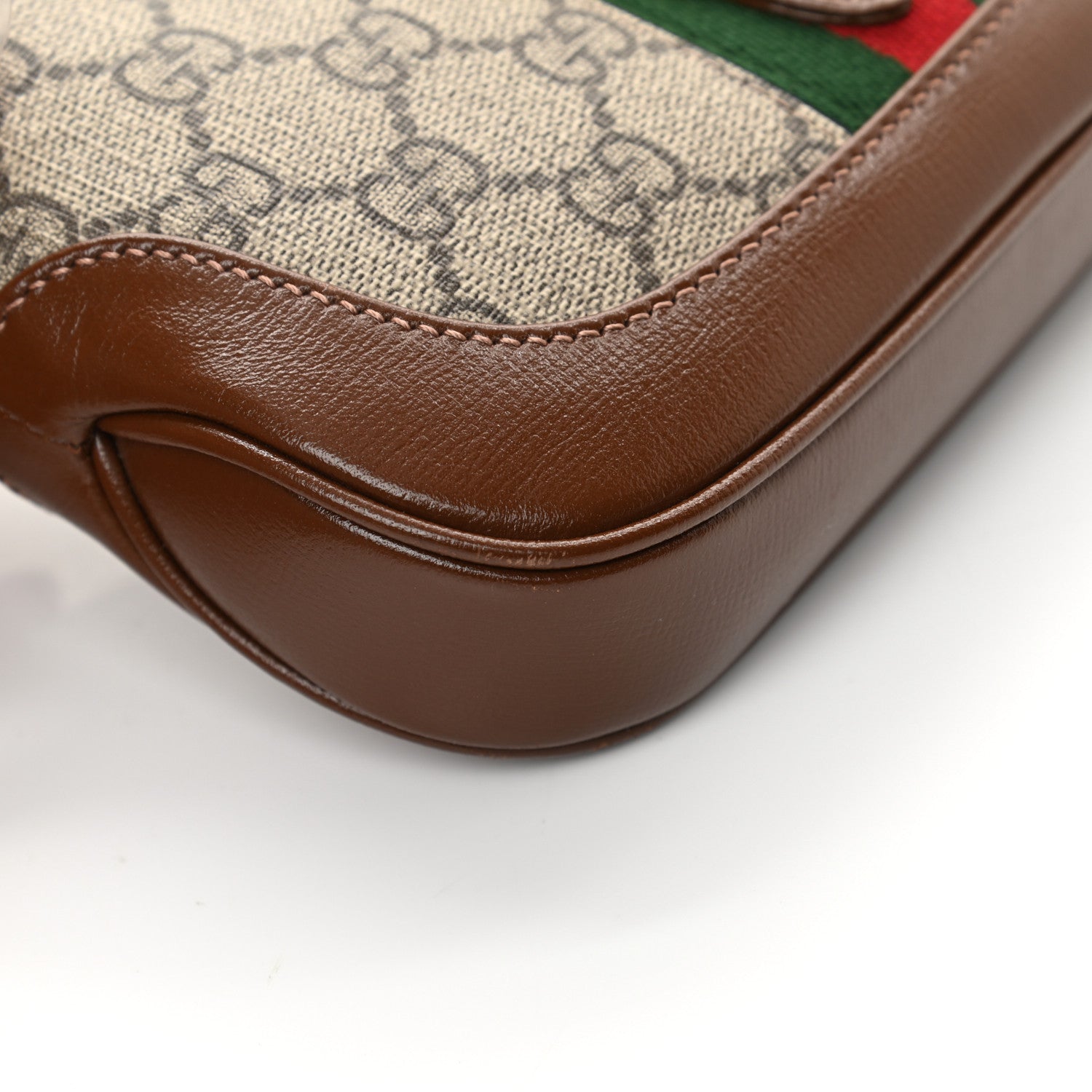 Gucci GG Supreme Monogram Azalea Calfskin Web Mini Jackie 1961 Hobo Beige Ebony Brown Sugar 10 of 10