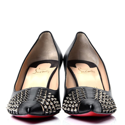 Christian Louboutin Kid Bareta 70 Pumps 39 Black Silver 2 of 10