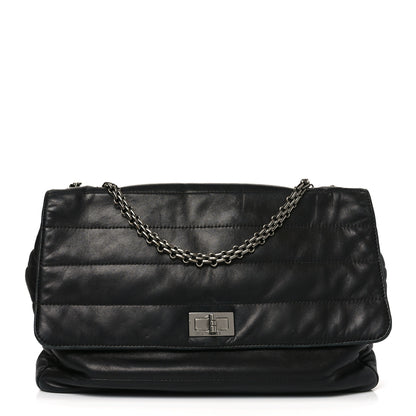Chanel Lambskin Horizontal Quilt Jumbo Mademoiselle Flap Black 1 of 10