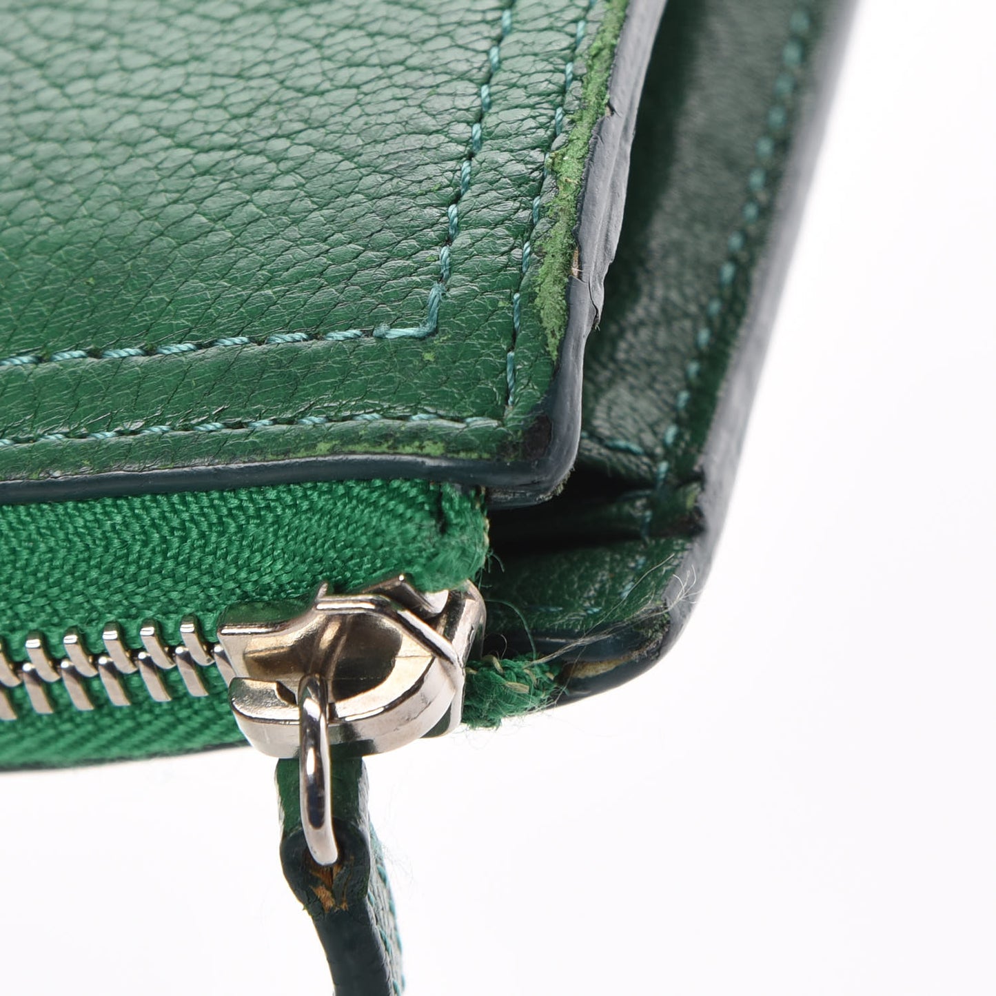 Sugar Goatskin Pandora Half Zip Long Wallet Green