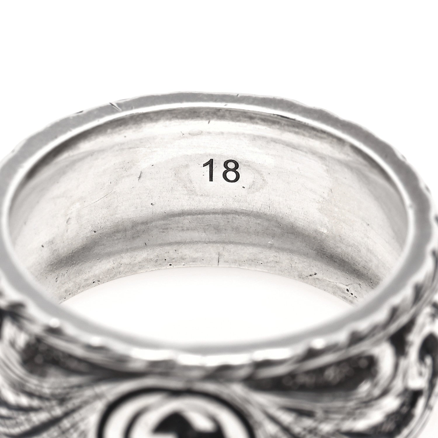 Gucci Sterling Silver Thin Feline Band Ring 57 8 6 of 6