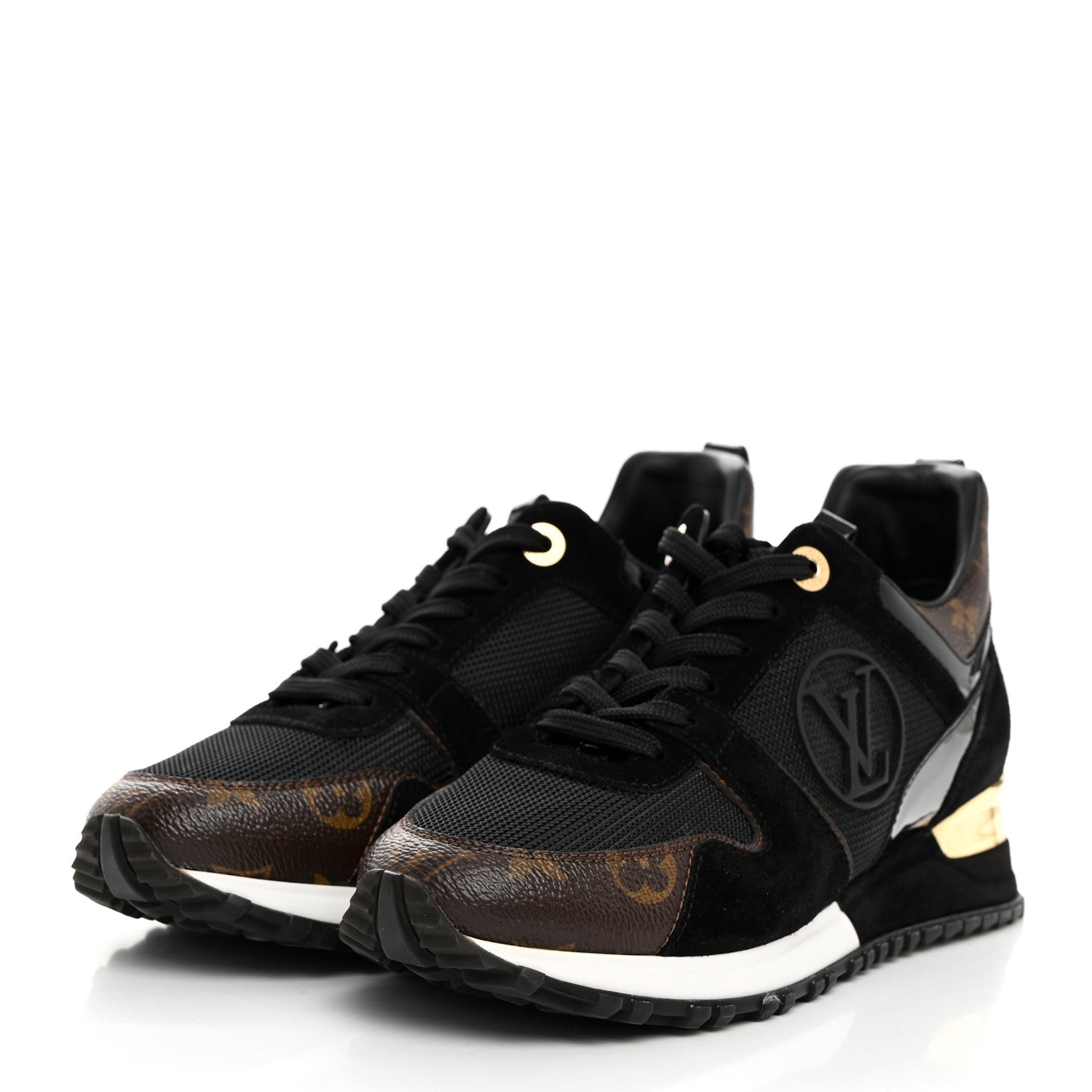 Louis Vuitton Suede Monogram Run Away Sneakers 36.5 Black 3 of 8