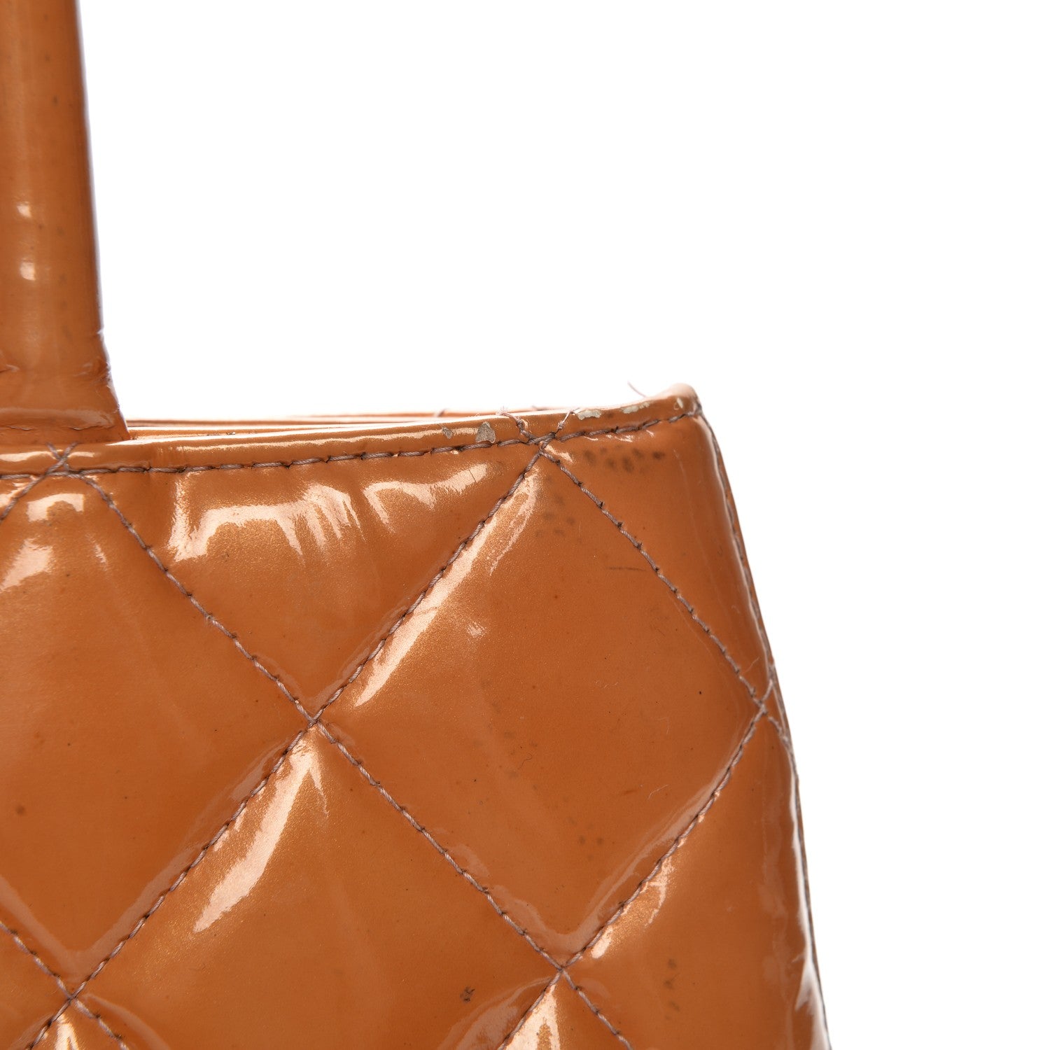 Chanel Patent Quilted Medallion Tote Orange 12 of 16