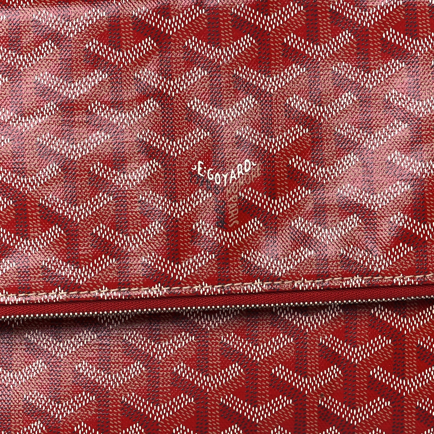 Goyard Goyardine Sainte Marie Soft Clutch Red 9 of 12
