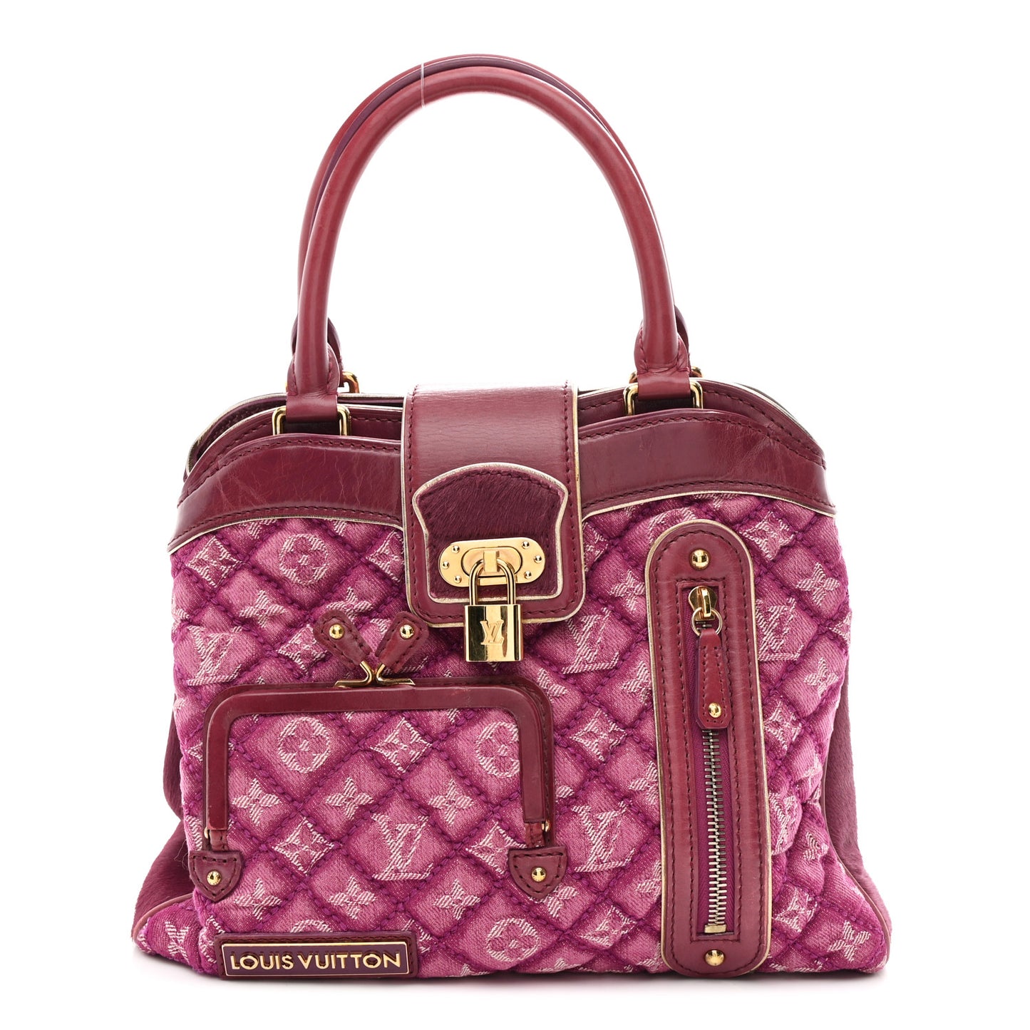 Monogram Denim Quilted Linda Fuchsia