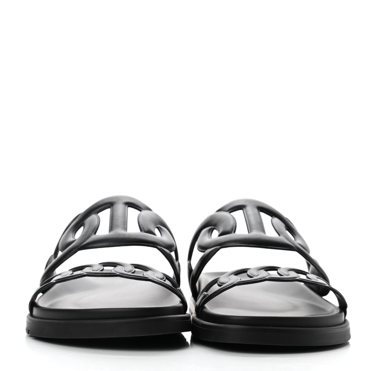 Hermes Nappa Extra Sandals 38 Black 2 of 8