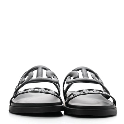 Hermes Nappa Extra Sandals 38 Black 2 of 8