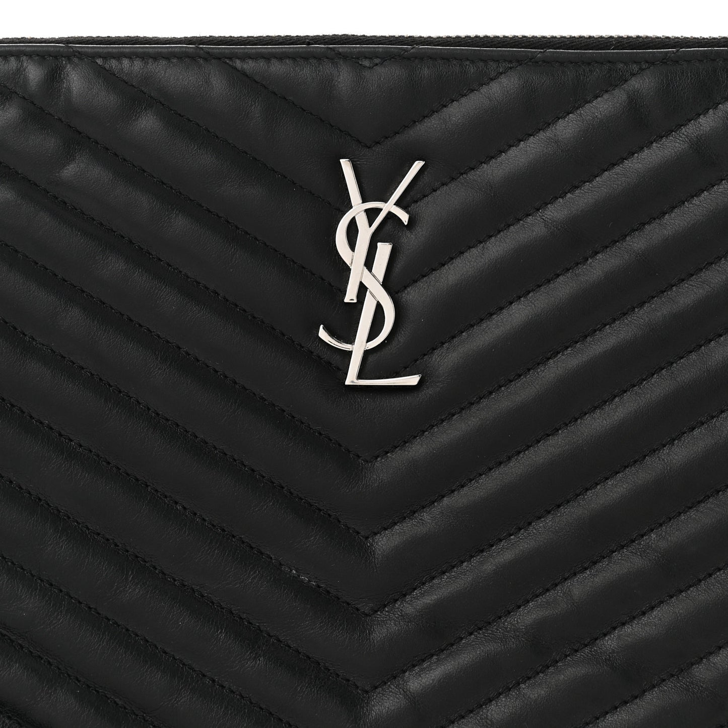 Calfskin Matelasse Monogram Cassandre Tablet Pouch Black