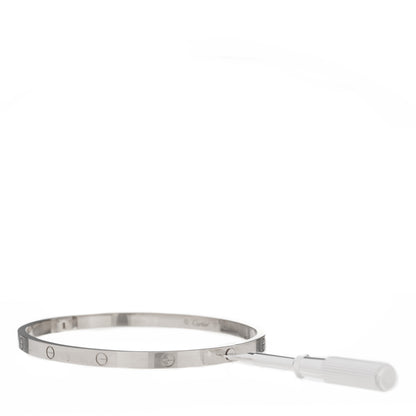 Cartier 18K White Gold Small LOVE Bracelet 17 5 of 5